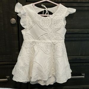 White bare back dress